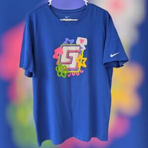 Nike Tee Dri-FIT L San Diego Blue Graffiti flower star activewear performance